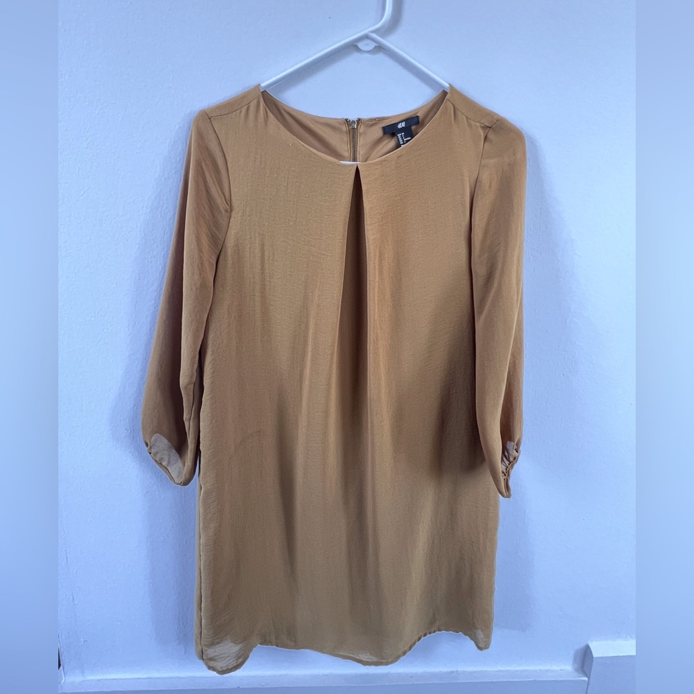Mustard Sheer Layered Dress